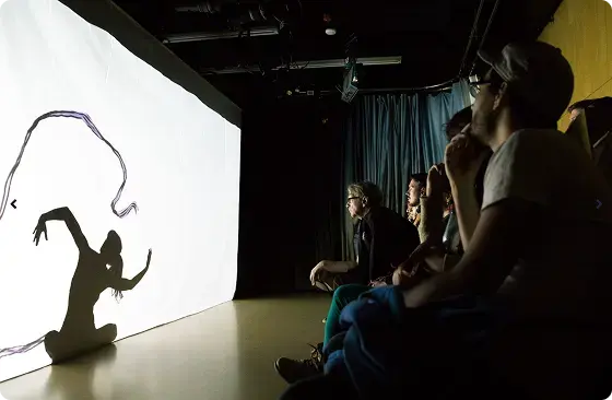 Dancer silhouette projection